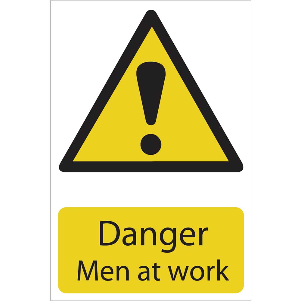 Photo of Draper Danger Men At Work Sign 200mm 300mm Standard