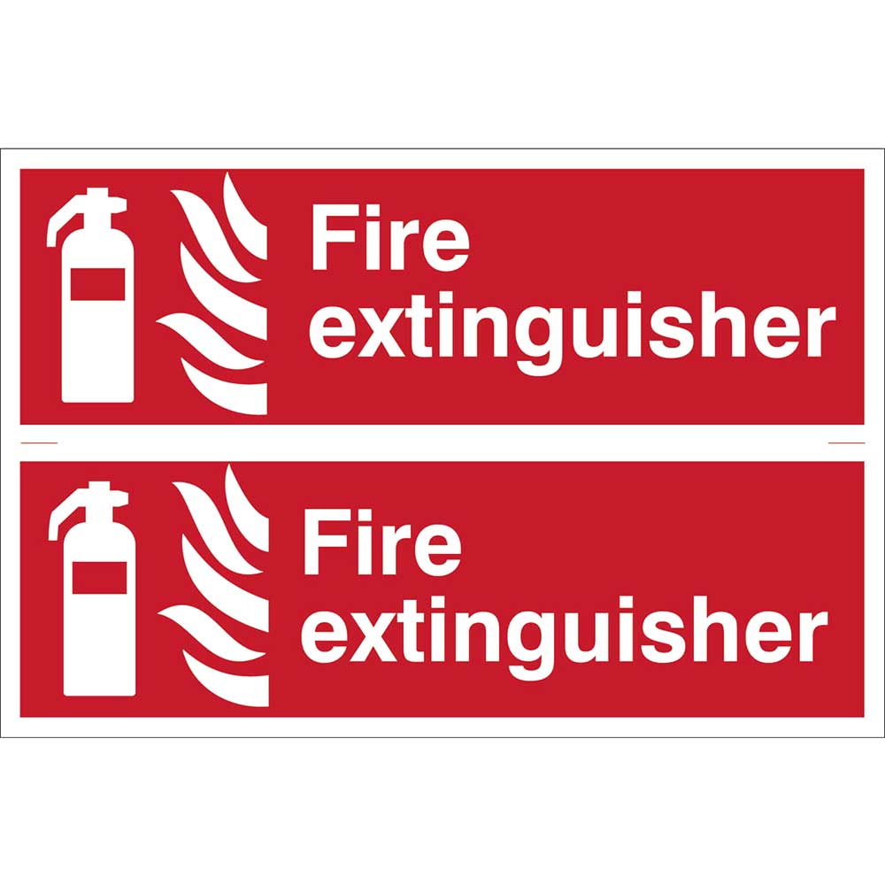 Photo of Draper Fire Extinguisher Sign Pack Of 2 300mm 100mm Standard