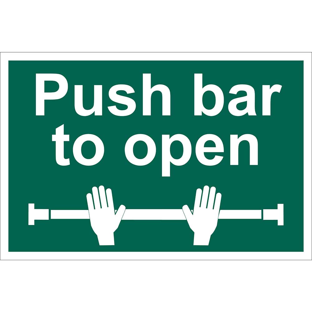 Photo of Draper Push Bar To Open Sign 300mm 200mm Standard