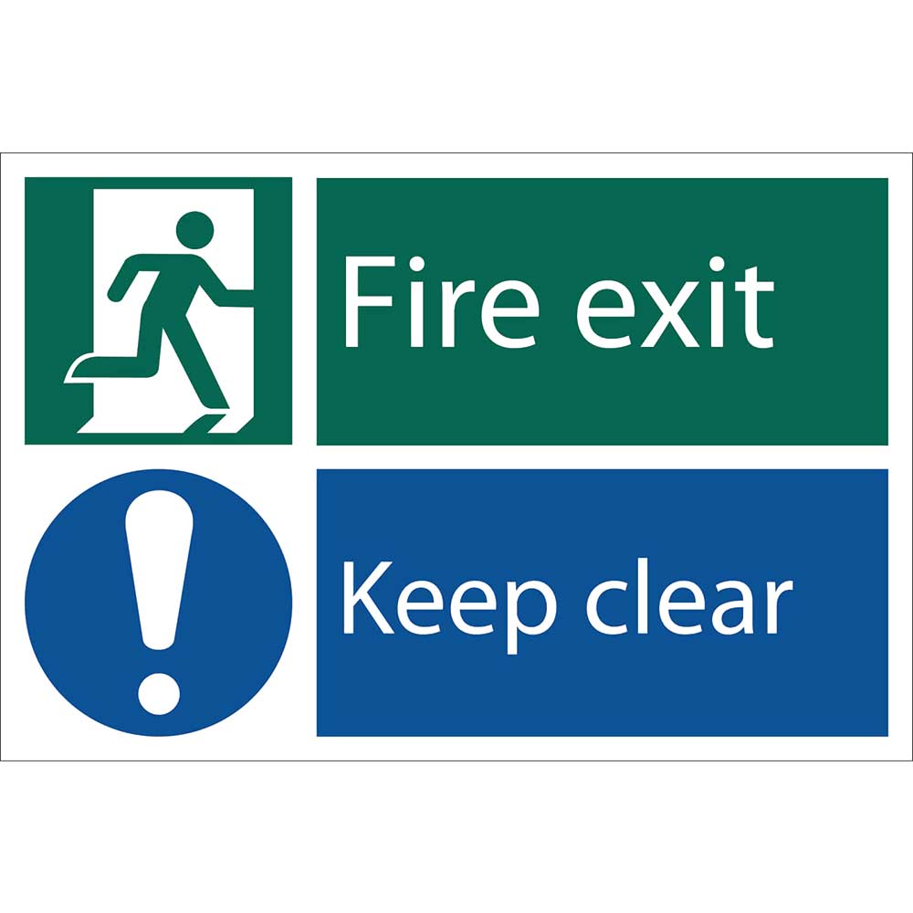 View Draper Fire Exit Keep Clear Sign 200mm 300mm Standard View Draper Fire Exit Keep Clear Sign 200mm 300mm Standard