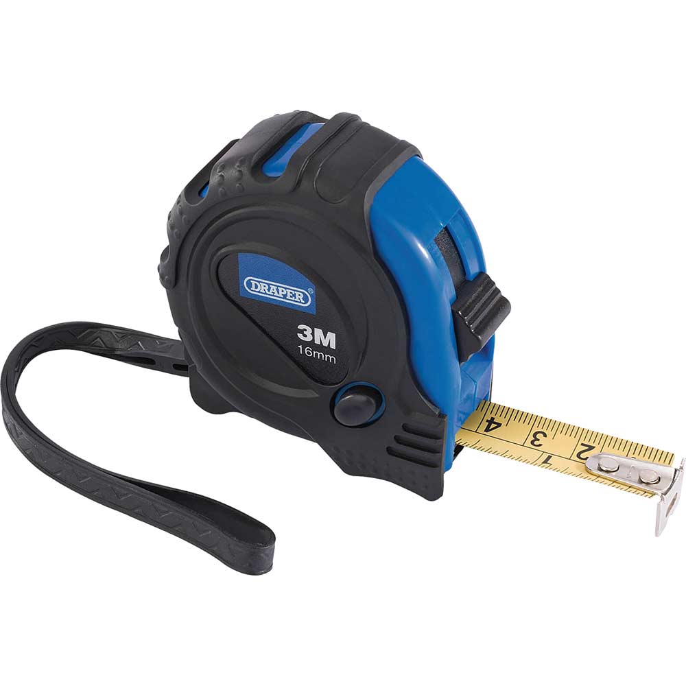 Photo of Draper Soft Grip Tape Measure Imperial & Metric 10ft / 3m 16mm