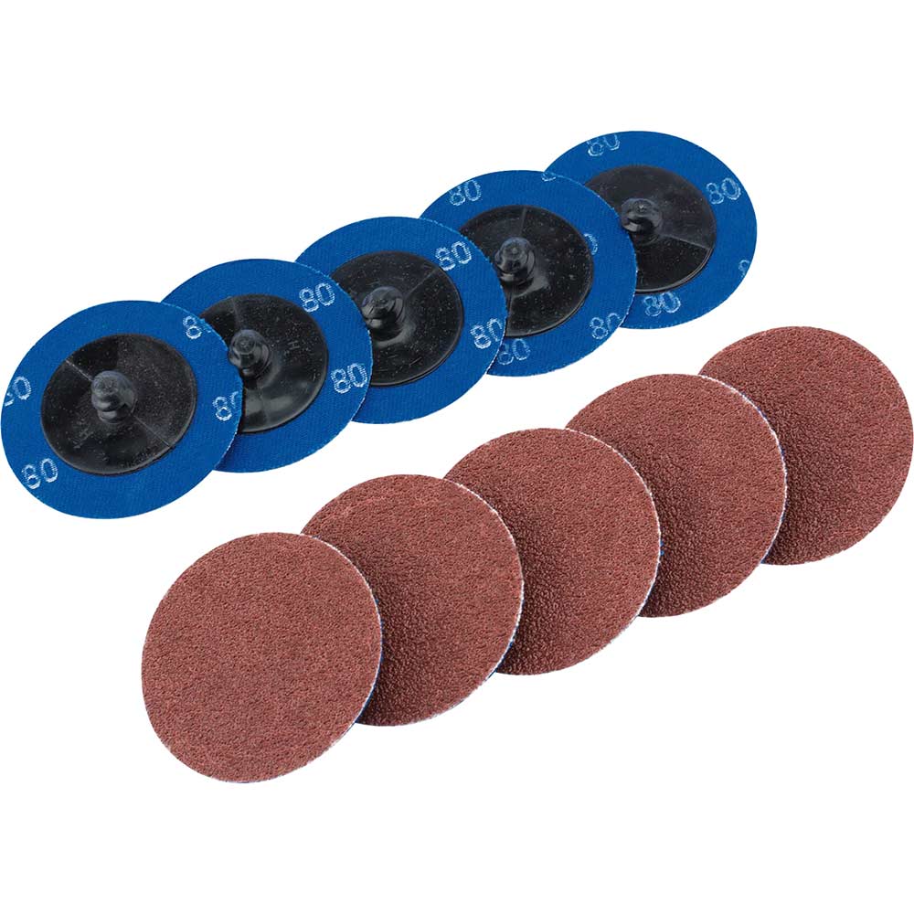 Photo of Draper 50mm Diameter Aluminium Oxide Sanding Disc 50mm 80g Pack Of 10