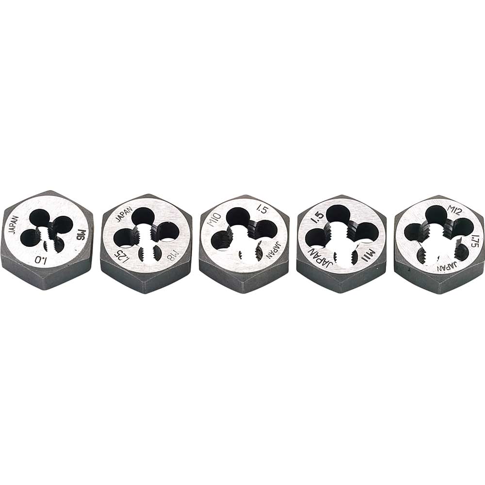 Image of Draper 5 Piece Hexagon Die Nut Set Metric