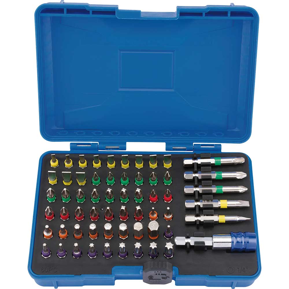 Photo of Draper 60 Piece Coloured Screwdriver Bit Set