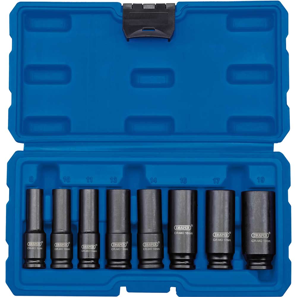 Draper 10 Piece 1/2" Drive Impact Hex Socket Set Metric 1/2"