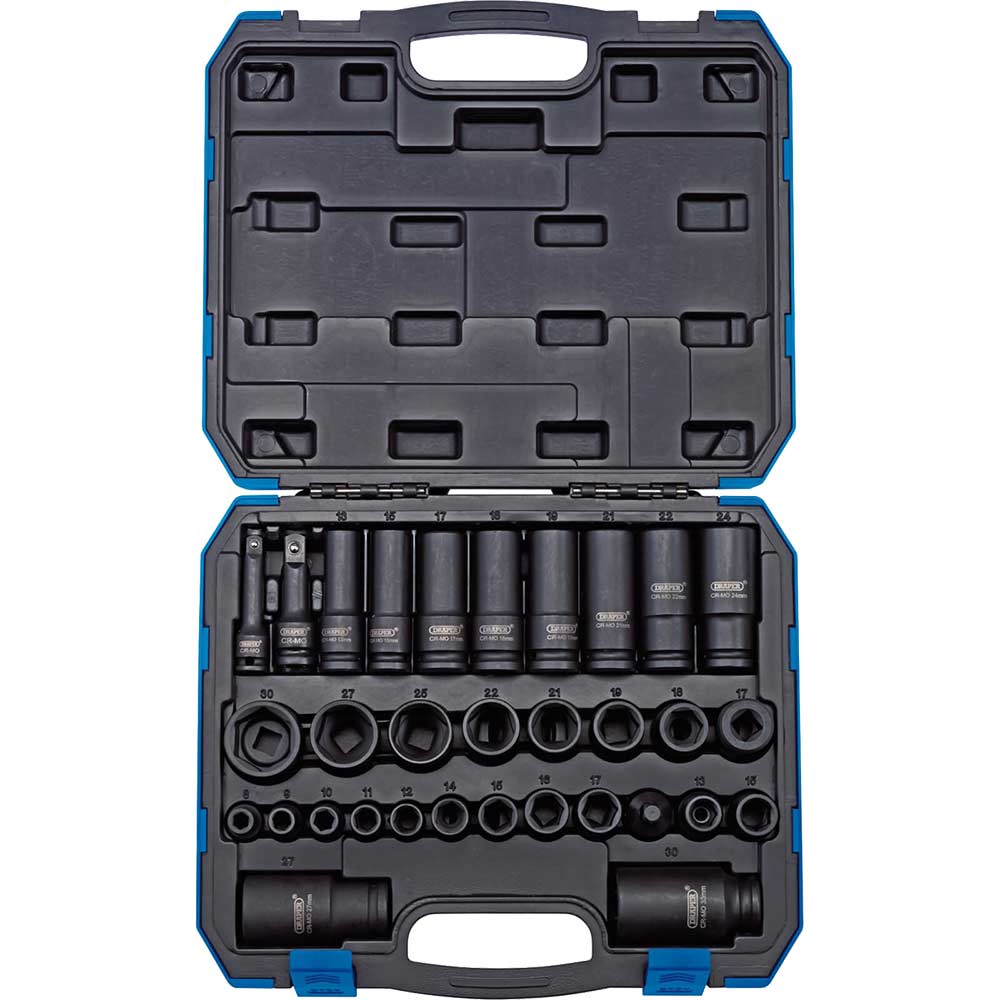 Photo of Draper 32 Piece Combination Drive Impact Hex Socket Set Metric Combination