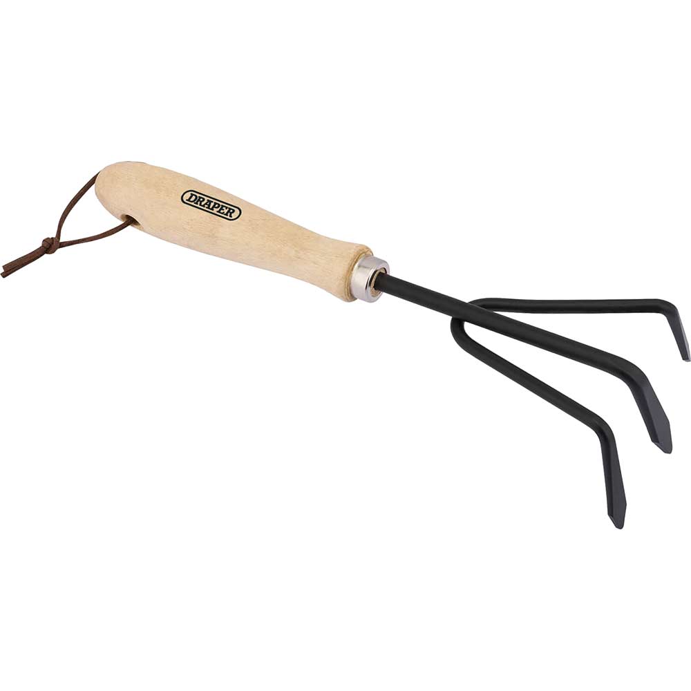 Image of Draper Carbon Steel Hand Cultivator Hardwood Handle