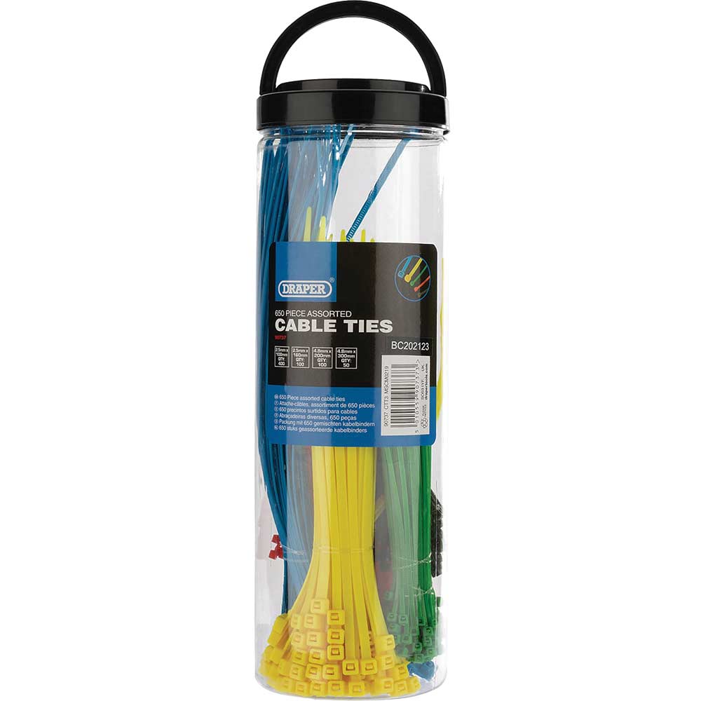 Photo of Draper Assorted Nylon Cable Ties Pack Of 650