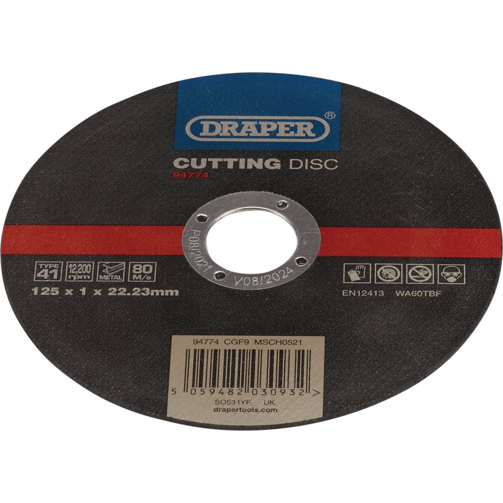 Draper Metal Cutting Disc 125mm 1mm 22mm