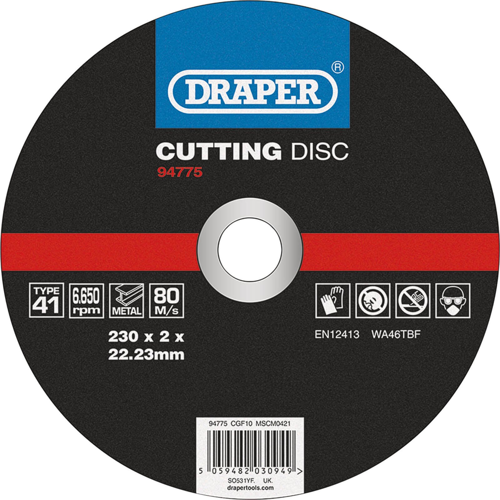 Draper Metal Cutting Disc 230mm 2mm 22mm