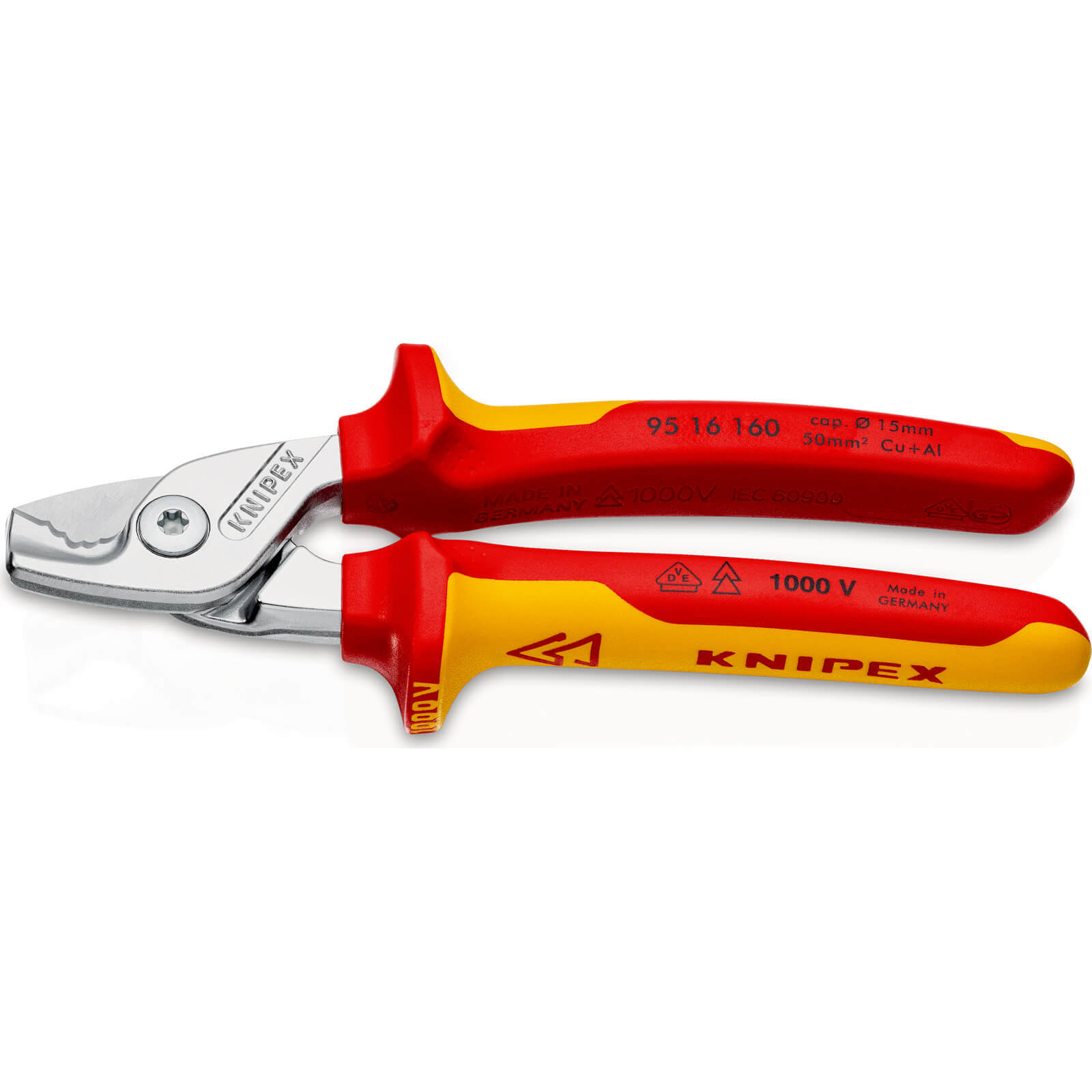 Knipex 95 16 VDE Insulated StepCut Cable Shears 160mm