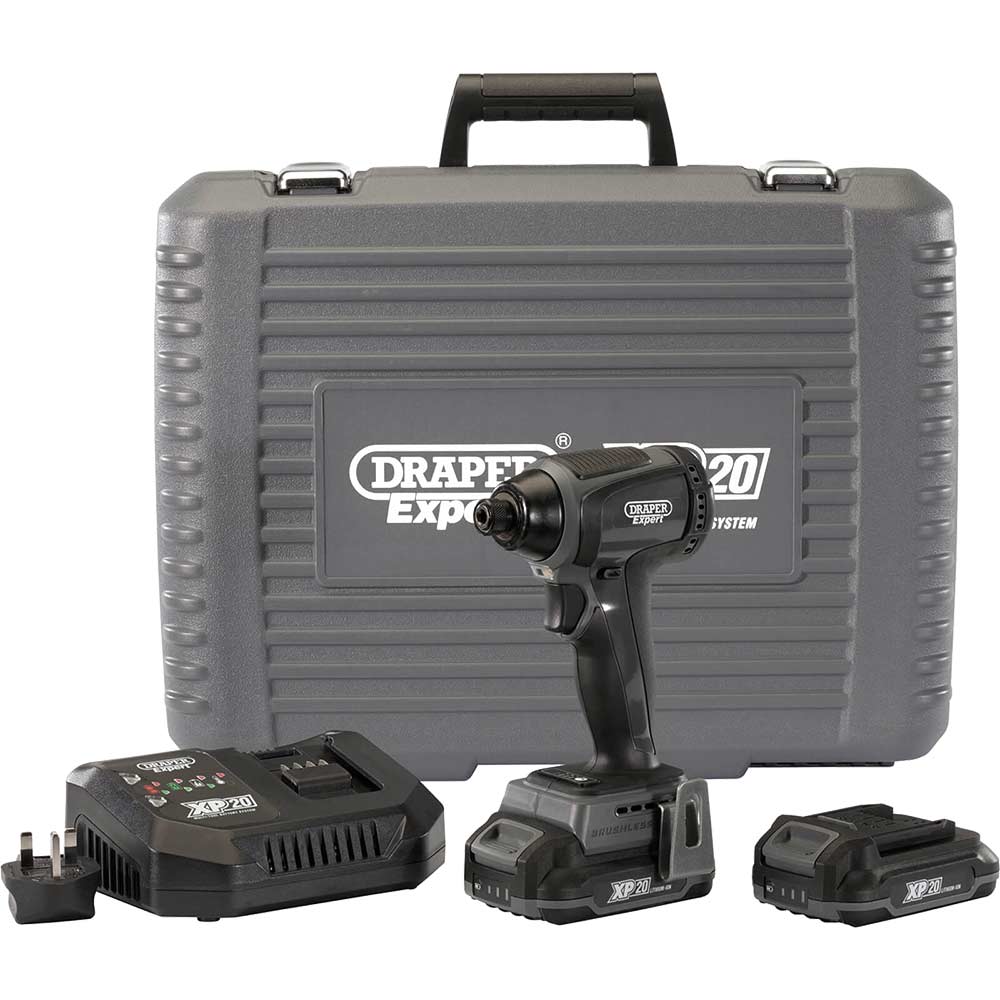 Photo of Draper Xp20 20v Hd Cordless Brushless Impact Driver 2 X 2ah Li-ion Charger Case