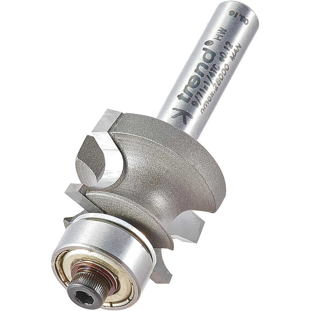 Photo of Trend Corner Bead Bearing Guided Router Cutter 22mm 18.9mm 1/4