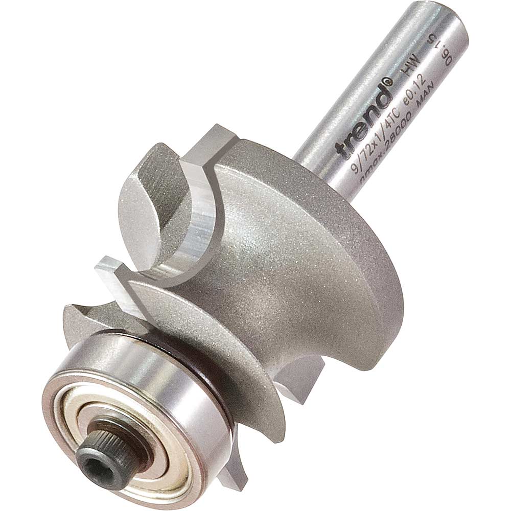 Photo of Trend Corner Bead Bearing Guided Router Cutter 28mm 25.7mm 1/4