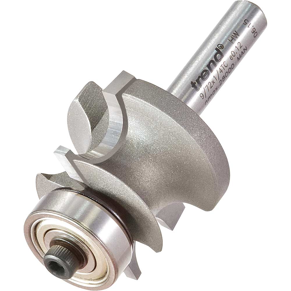 Image of Trend Corner Bead Bearing Guided Router Cutter 28mm 25.7mm 1/4"