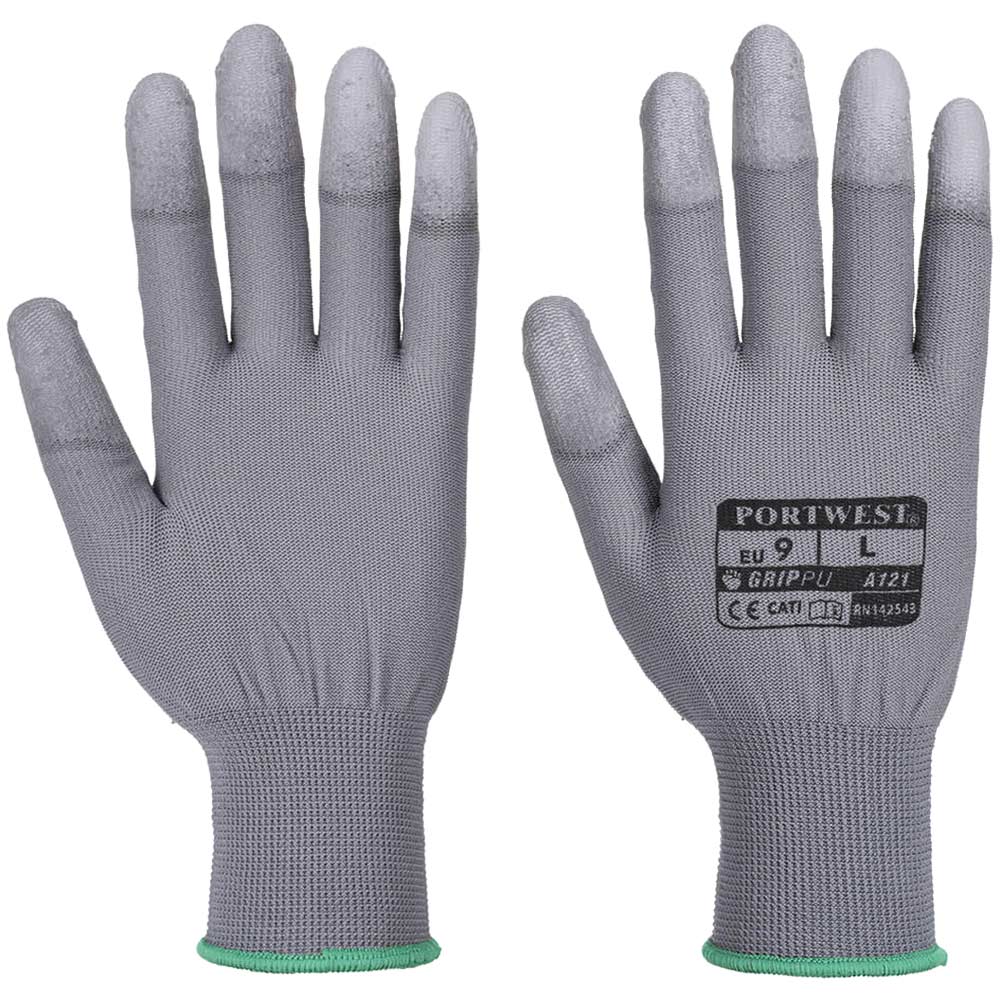 Image of Portwest PU Fingertip Gloves Grey S