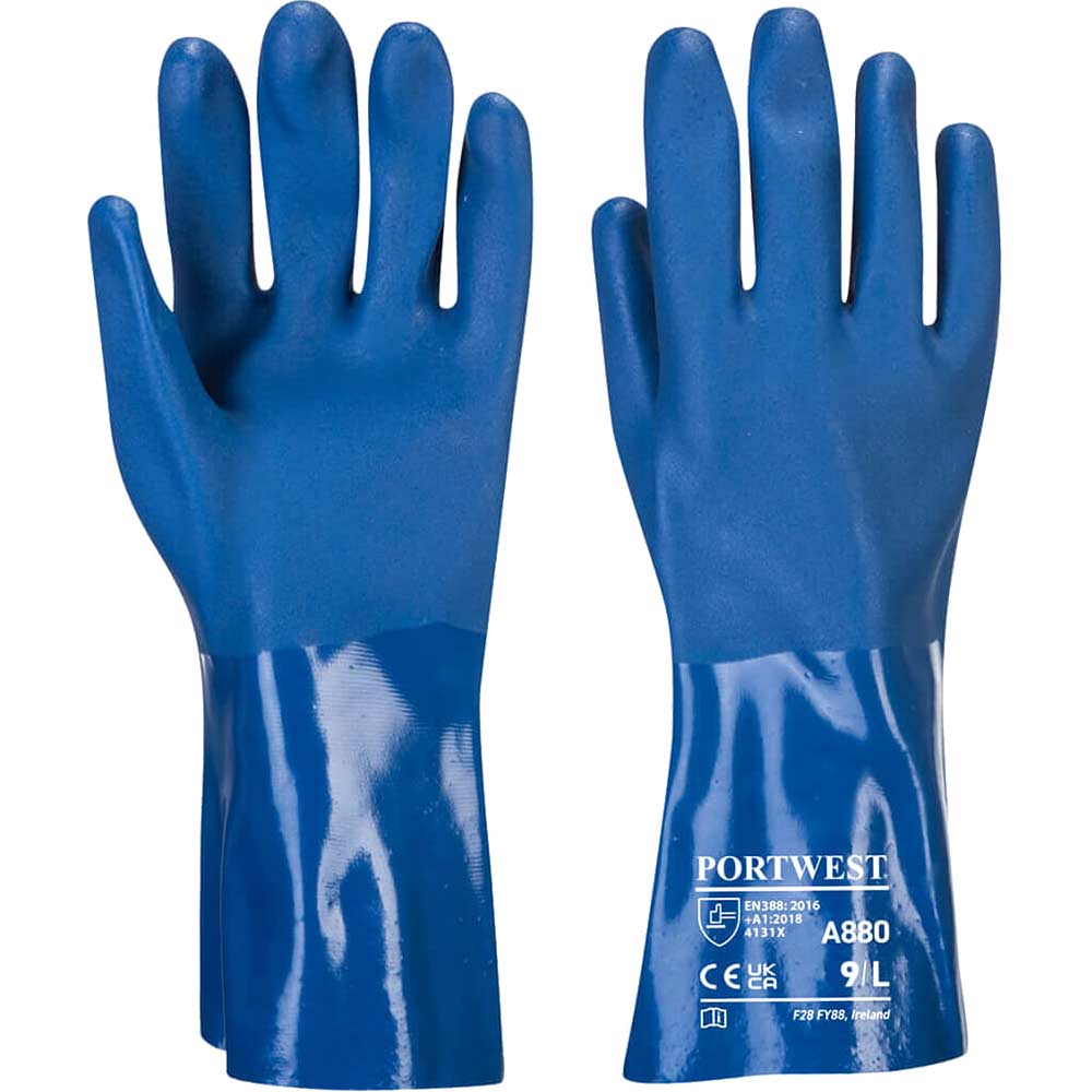 Image of Portwest Trawlmaster PVC Gauntlets Blue XL