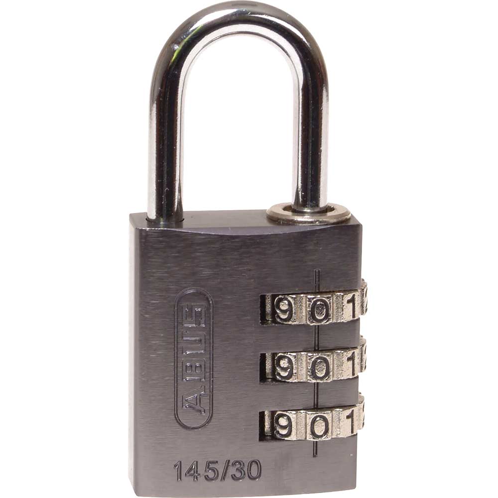 Photo of Abus 145 Series Aluminium Combination Padlock 30mm Titanium Standard