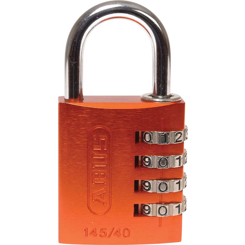 Photo of Abus 145 Series Aluminium Combination Padlock 40mm Orange Standard
