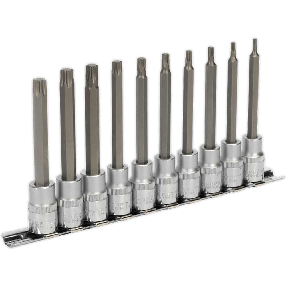 Sealey 10 Piece 3/8" Drive Long Torx Socket Bit Set