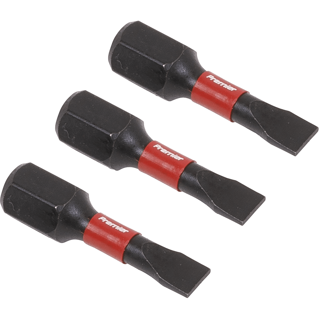 Sealey Impact Power Tool Slotted Screwdriver Bits 4.5mm 25mm Pack of 3