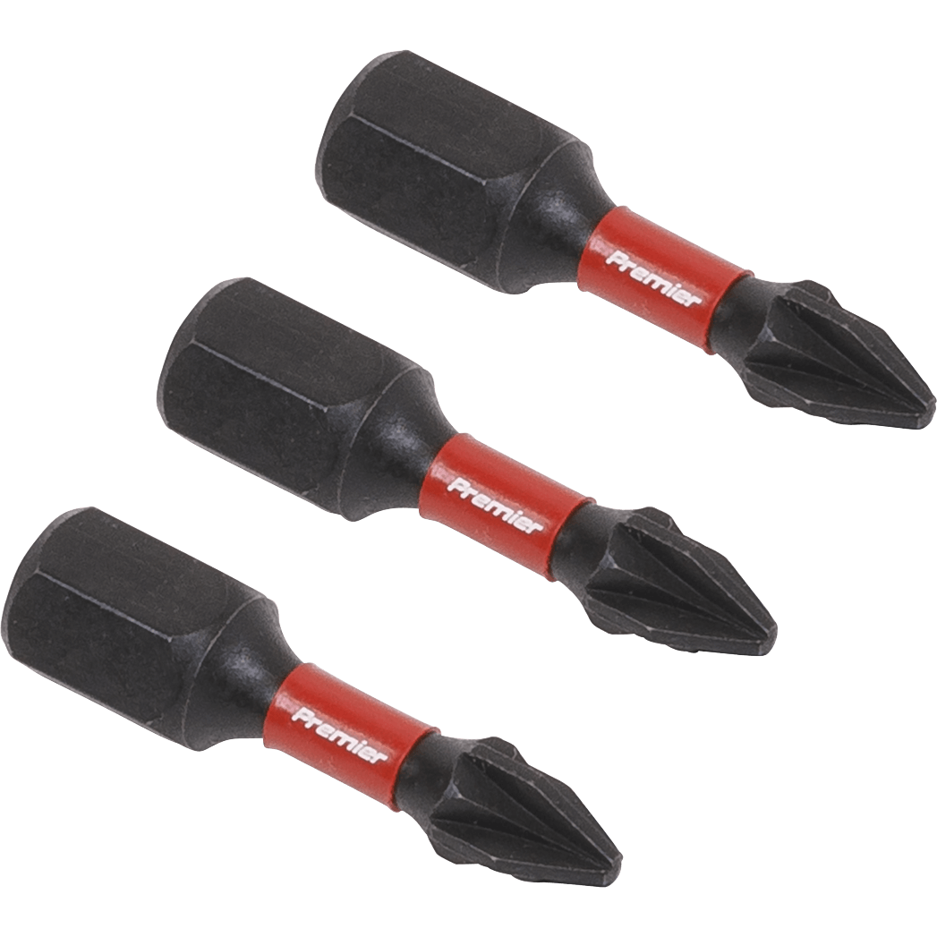Sealey Impact Power Tool Pozi Screwdriver Bits PZ1 25mm Pack of 3