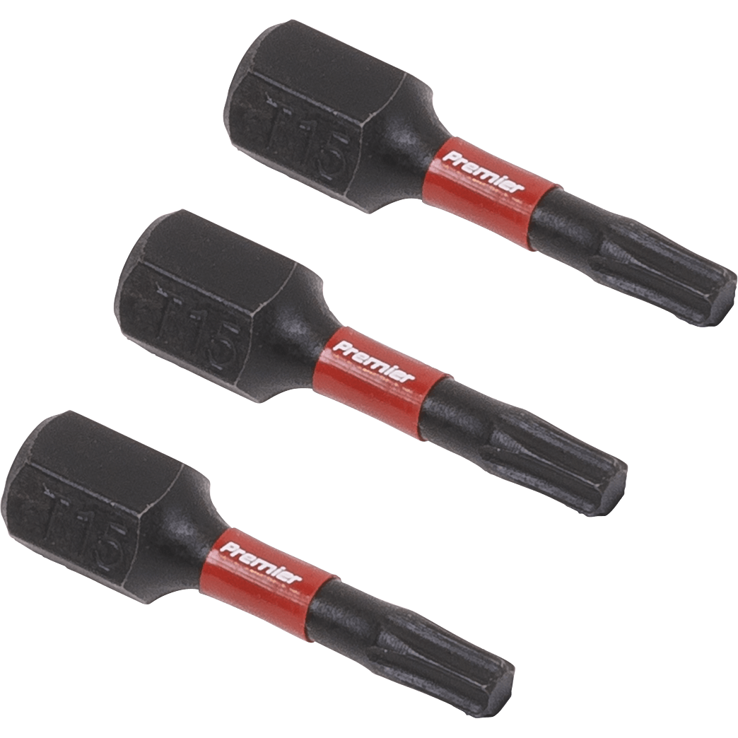 Sealey Impact Power Tool Torx Screwdriver Bits T15 25mm Pack of 3