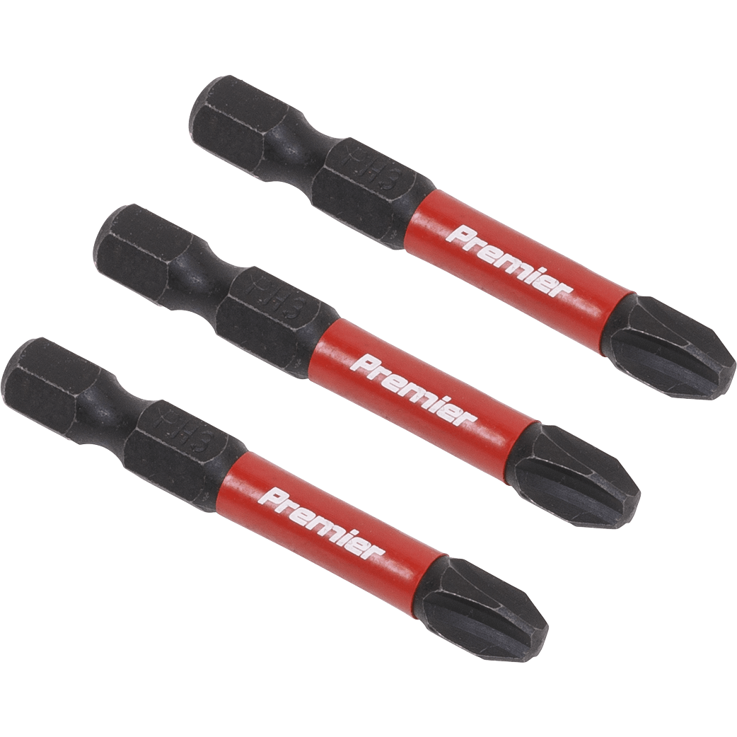 Sealey Impact Power Tool Phillips Screwdriver Bits PH3 50mm Pack of 3