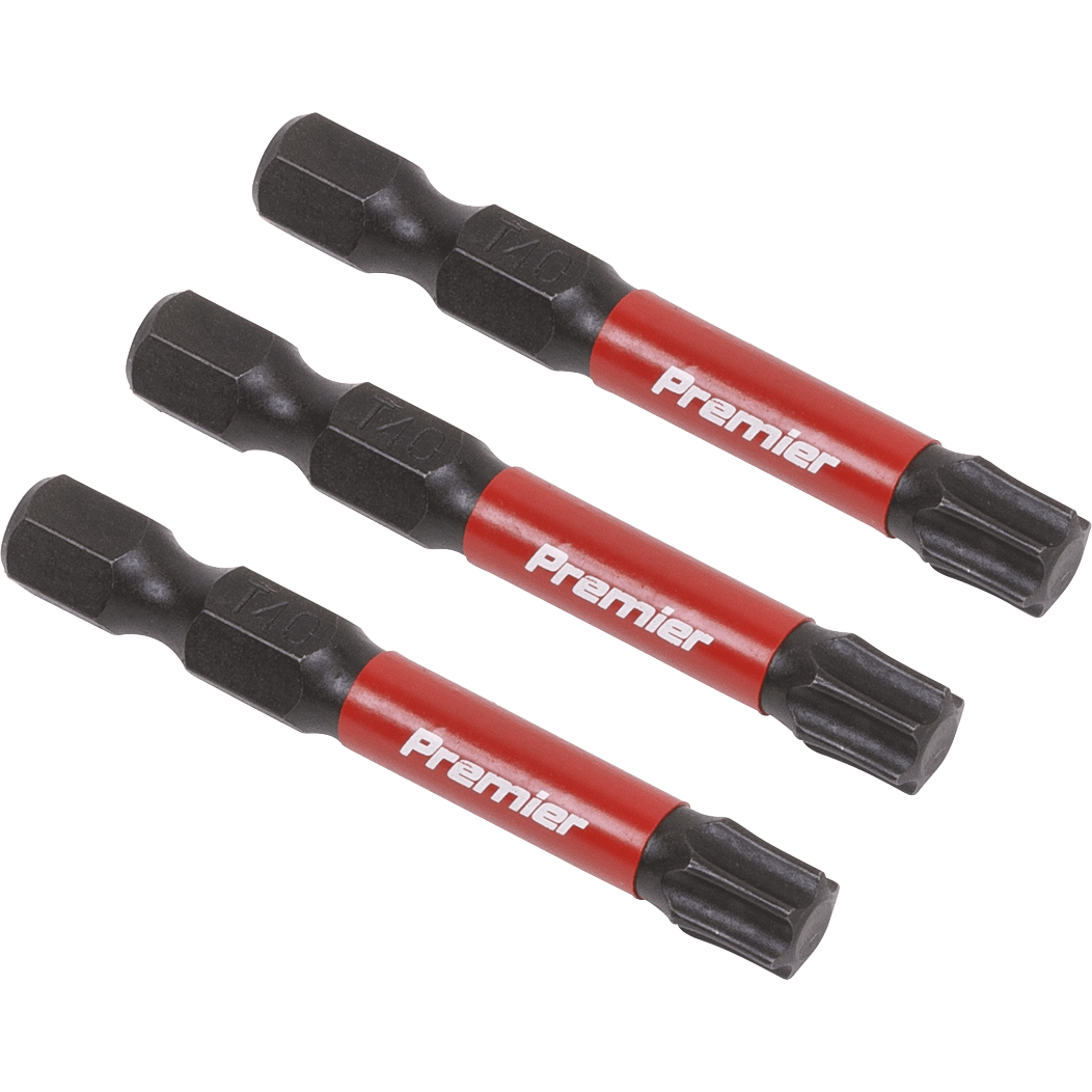 Sealey Impact Power Tool Torx Screwdriver Bits T40 50mm Pack of 3