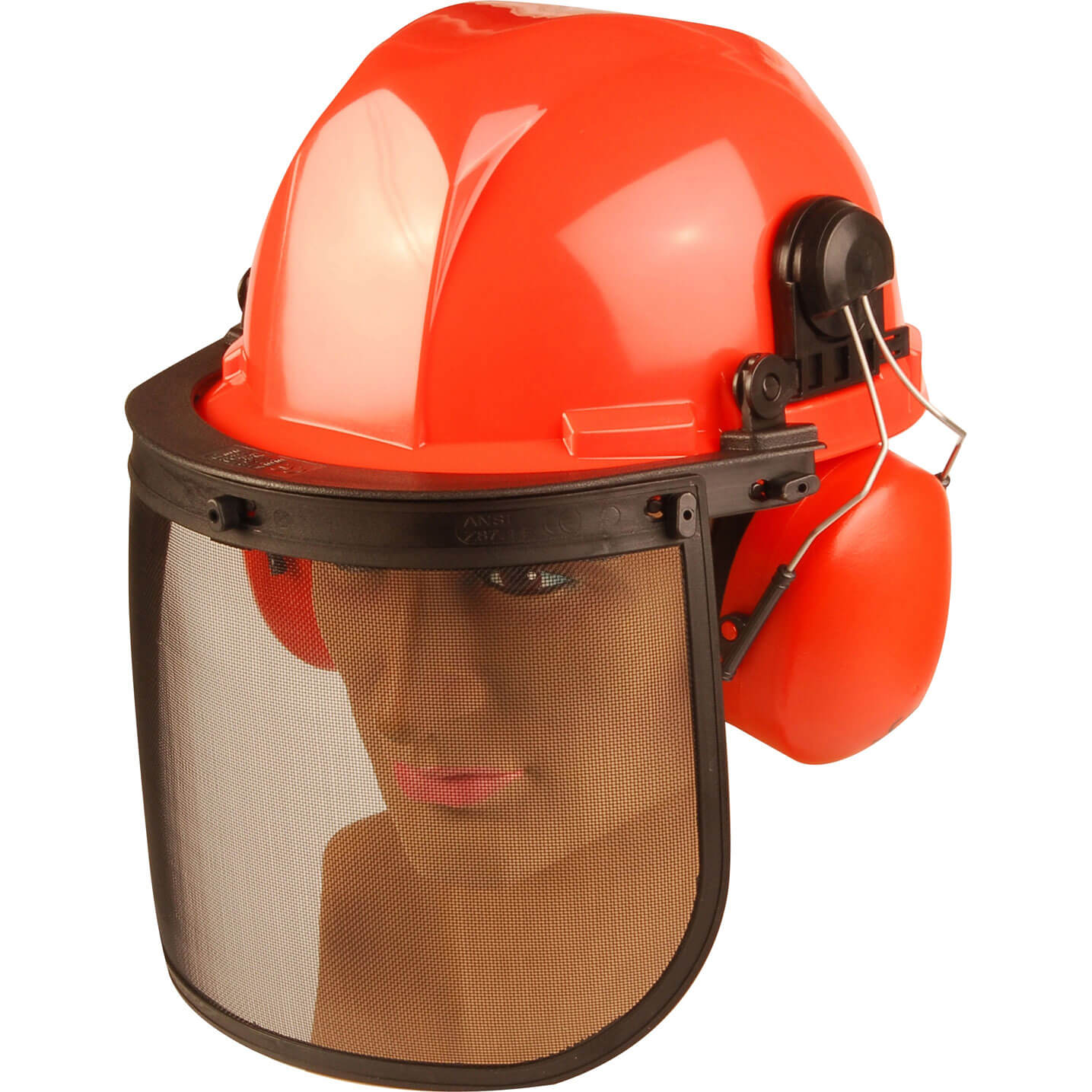Image of ALM Chainsaw Safety Helmet Mesh Visor and Ear Defenders