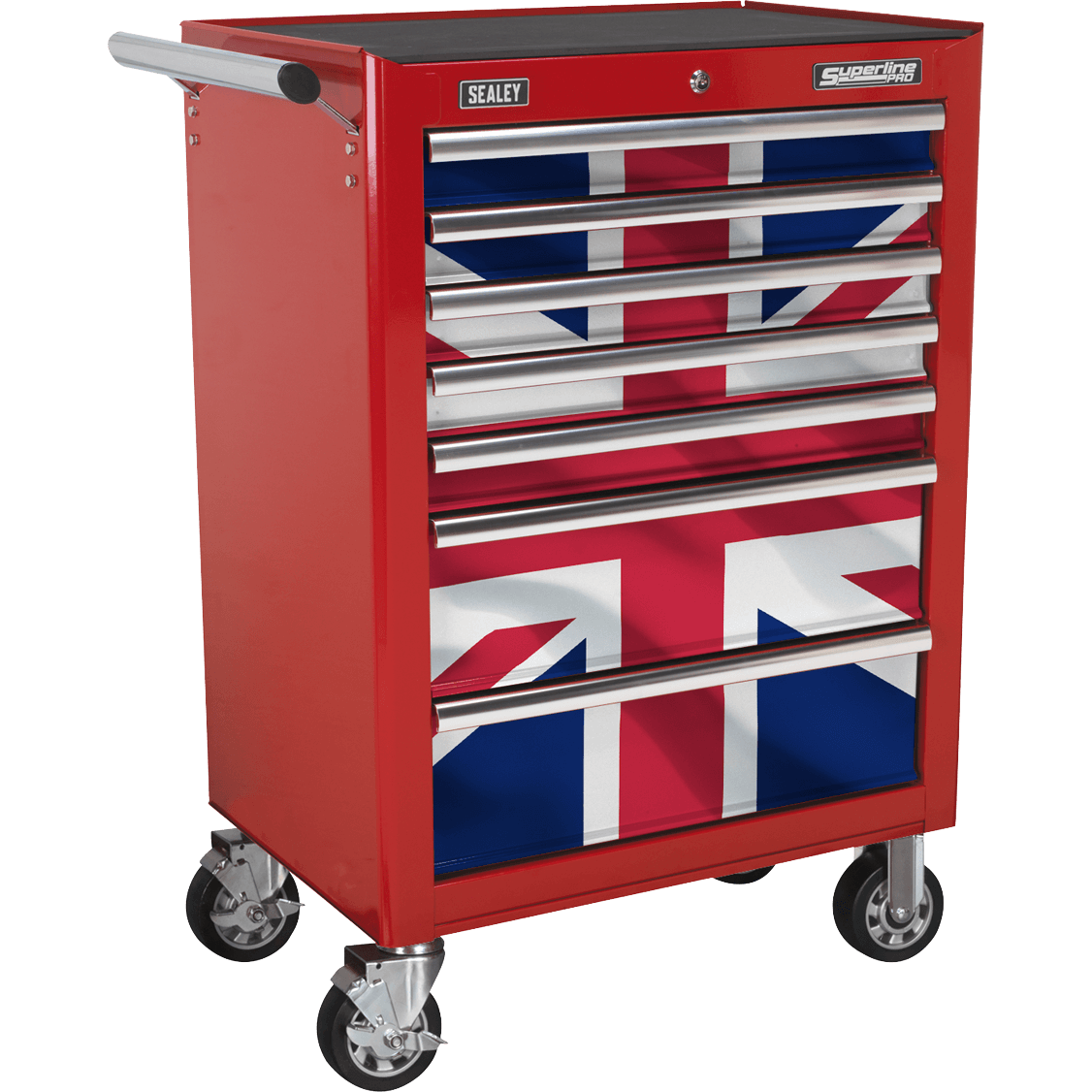 Sealey 7 Drawer Union Jack Tool Roller Cabinet Red