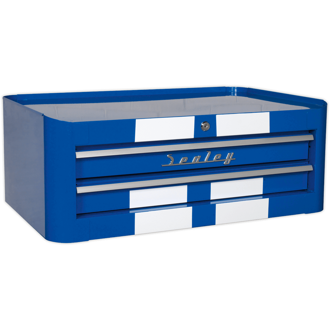 Sealey Premier Retro Style 2 Drawer Mid Tool Chest Blue  White