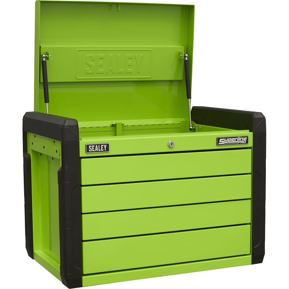 Sealey Superline Pro 4 Drawer Push To Open Tool Chest Green