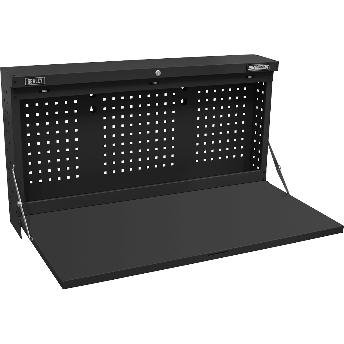 Sealey Wall Mount Fold Down Metal Workbench and Pegboard 1.1m