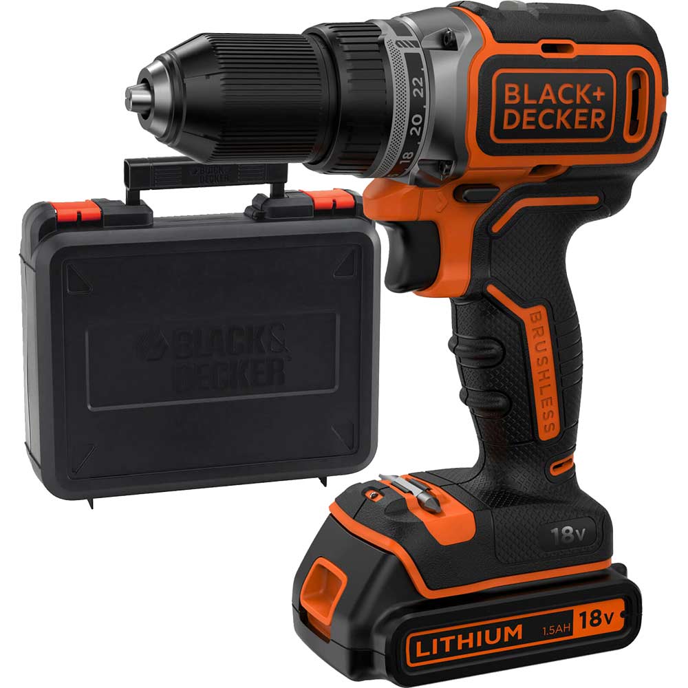 Black Decker BL186 18v Cordless Brushless Drill Driver 1 x 1.5ah Li ion