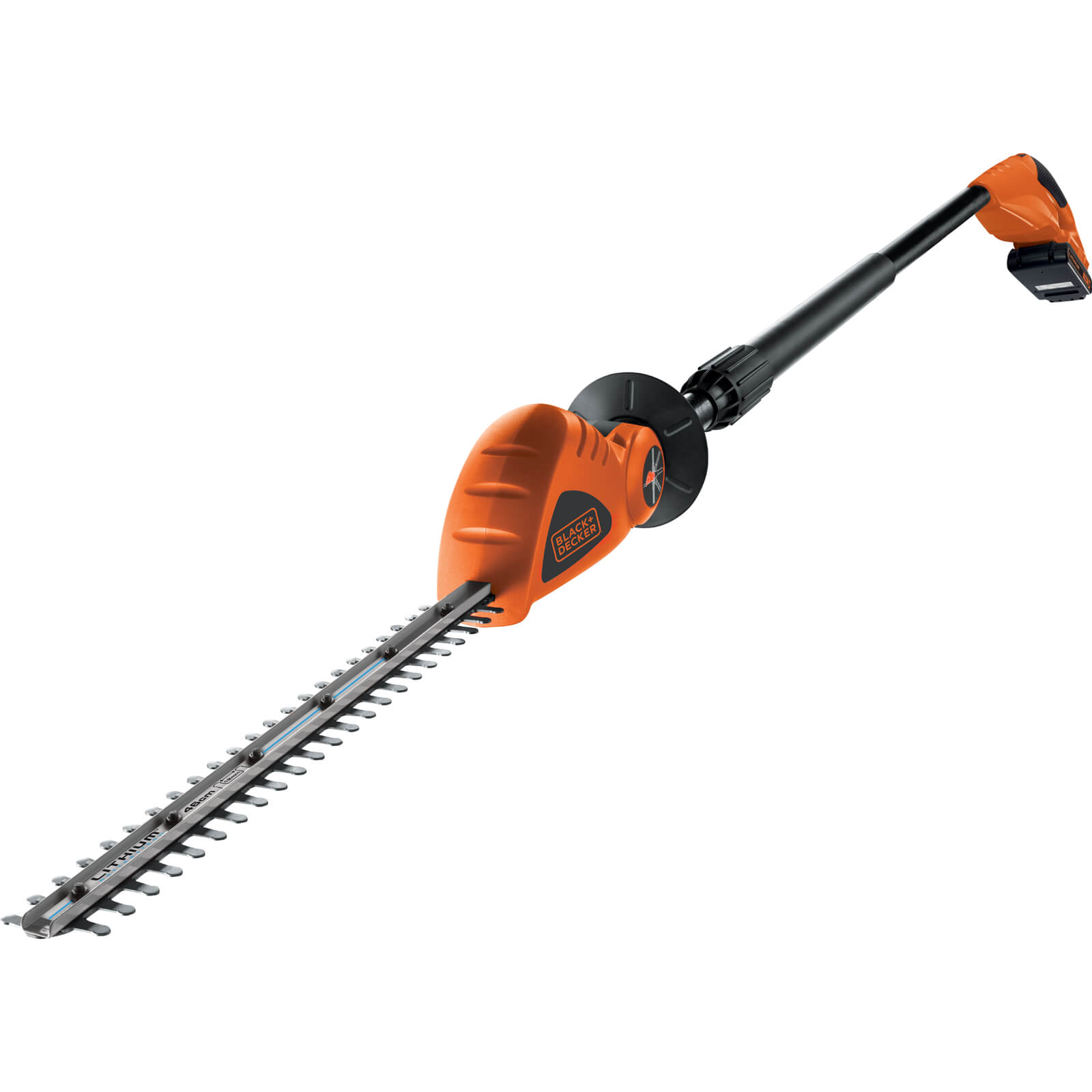Image of Black and Decker GTC1843L 18v Cordless Long Articulating Hedge Trimmer 430mm 1 x 2ah Li-ion Charger