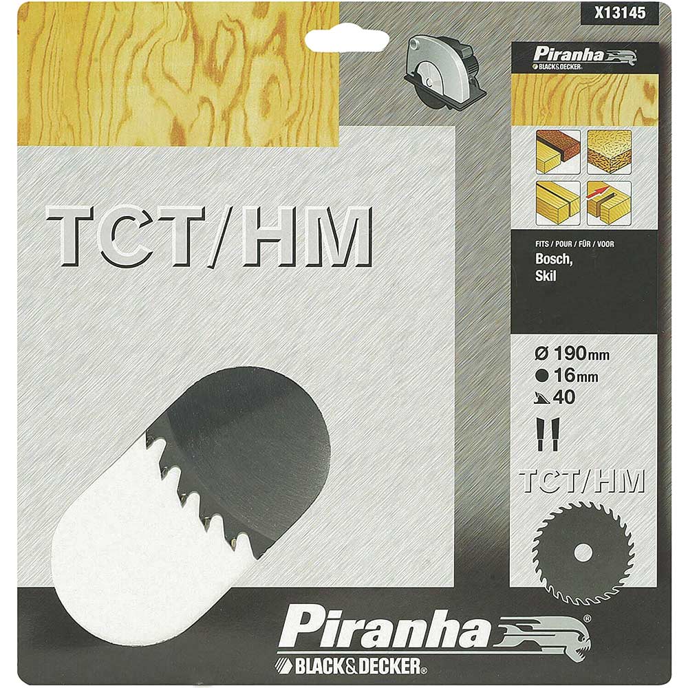 Photo of Black And Decker Piranha Tct Fine Cross Cutting Circular Saw Blade 190mm 40t 16mm