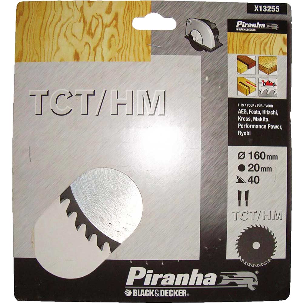 Photo of Black And Decker Piranha Tct Fine Cross Cutting Circular Saw Blade 160mm 40t 20mm