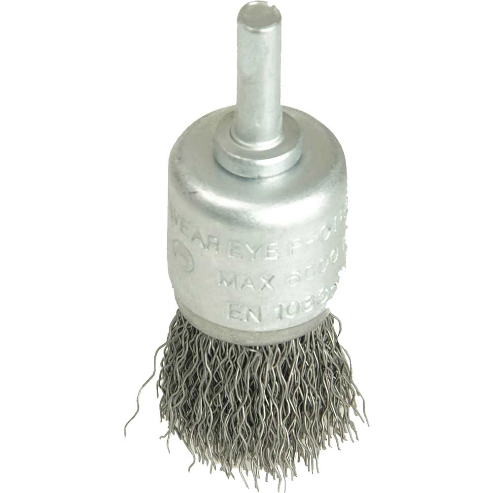 Image of Black and Decker X36025 Piranha Crimped Steel Wire Cup Brush 25mm 6mm Shank