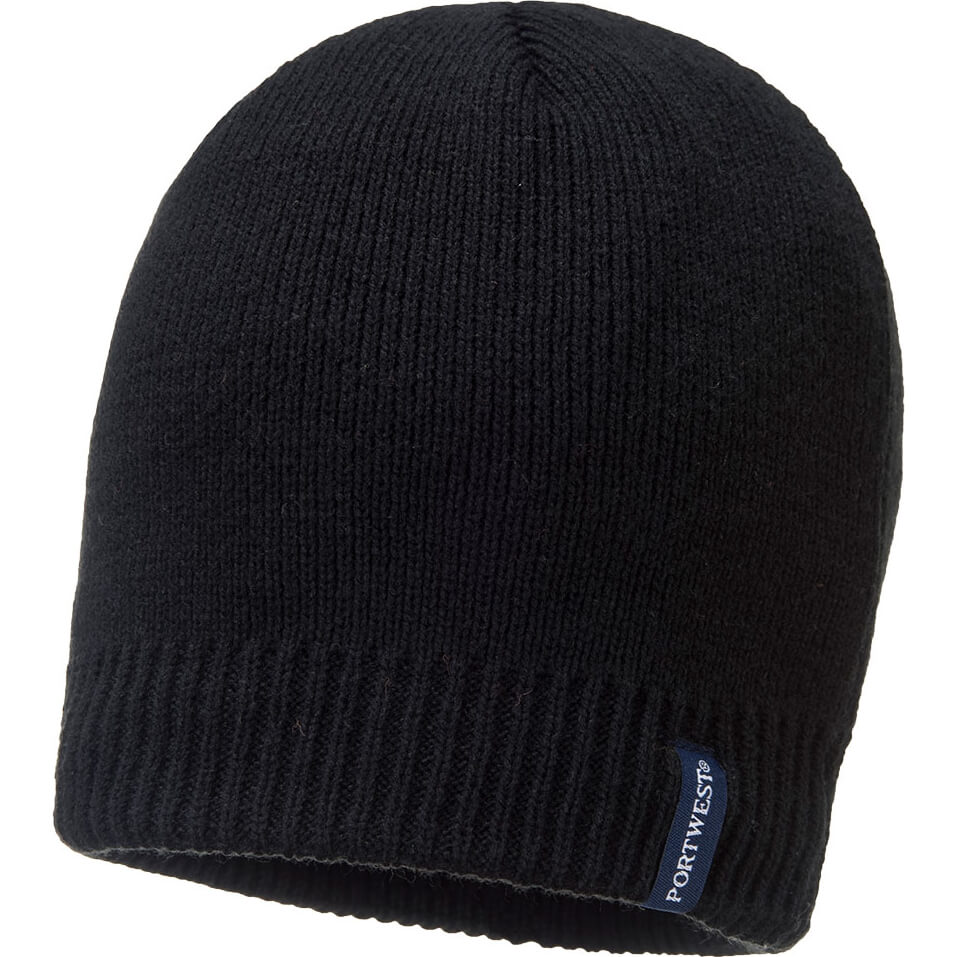 Image of Portwest Waterproof Beanie Hat Black One Size
