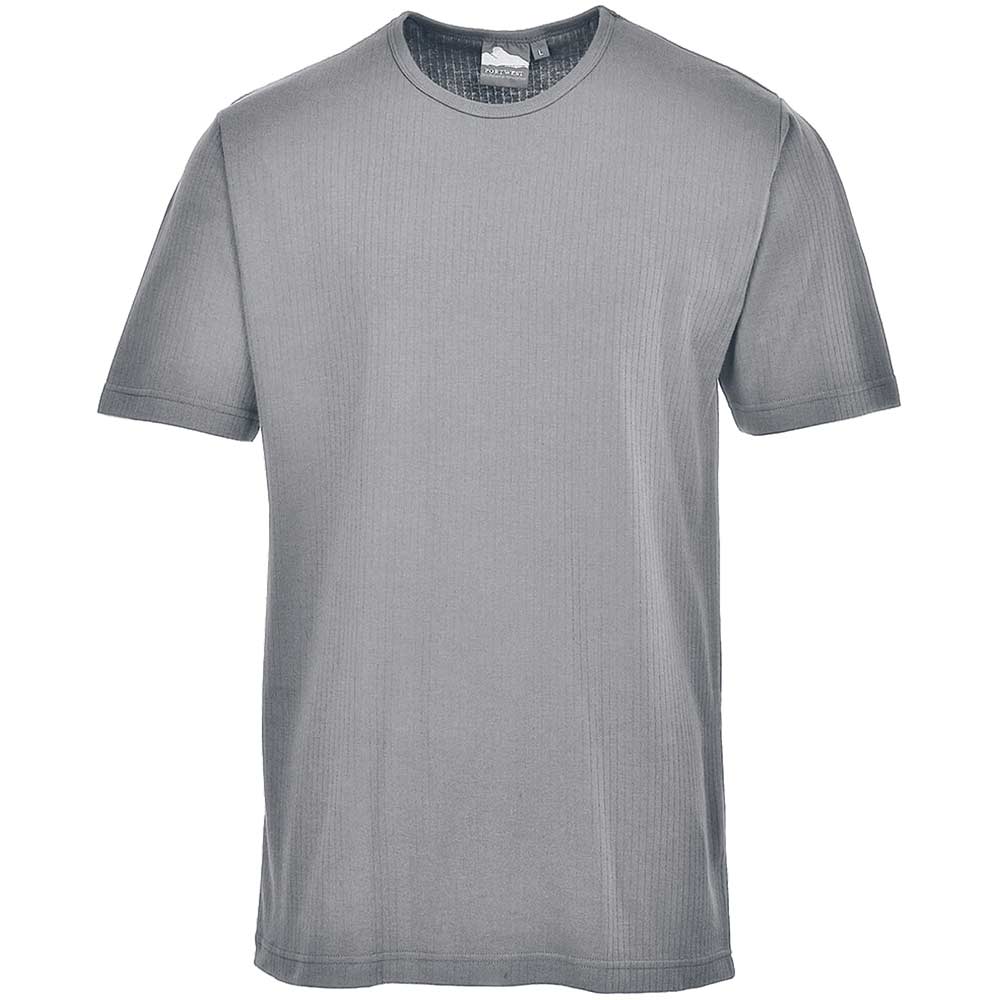 Image of Portwest Thermal Short Sleeve T Shirt Grey XL