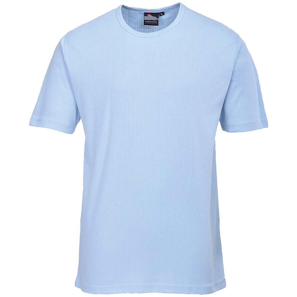 Image of Portwest Thermal Short Sleeve T Shirt Sky Blue L