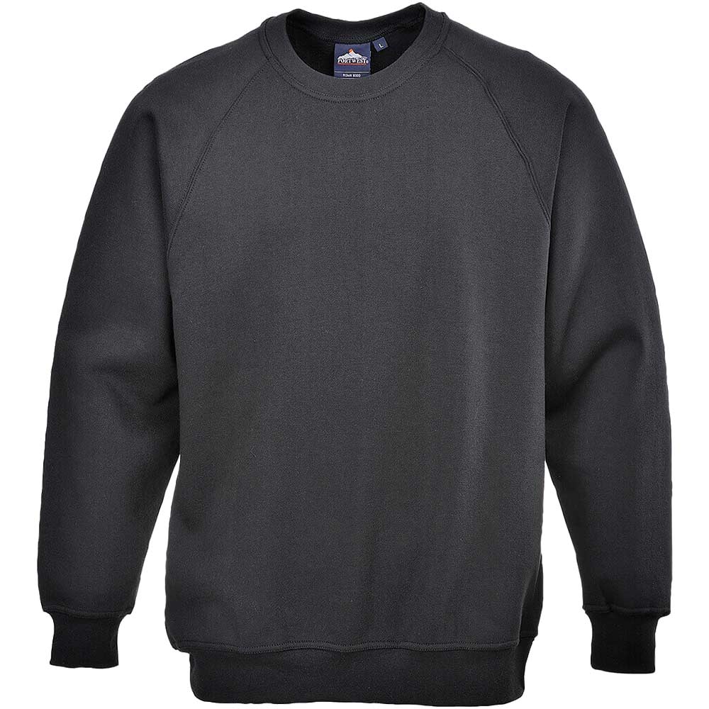 Image of Portwest Mens Roma Sweatshirt Black 4XL