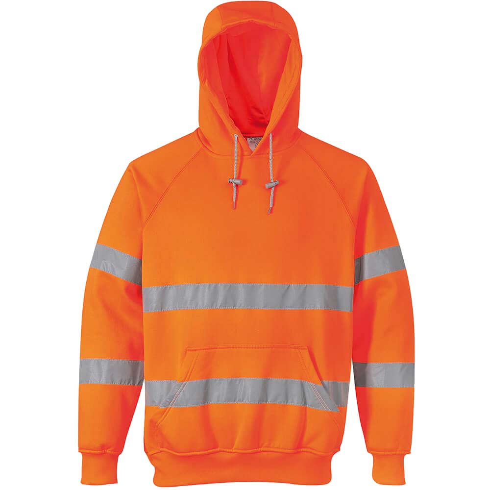 Image of Portwest Class 3 Hi Vis Hooded Sweatshirt Orange 2XL