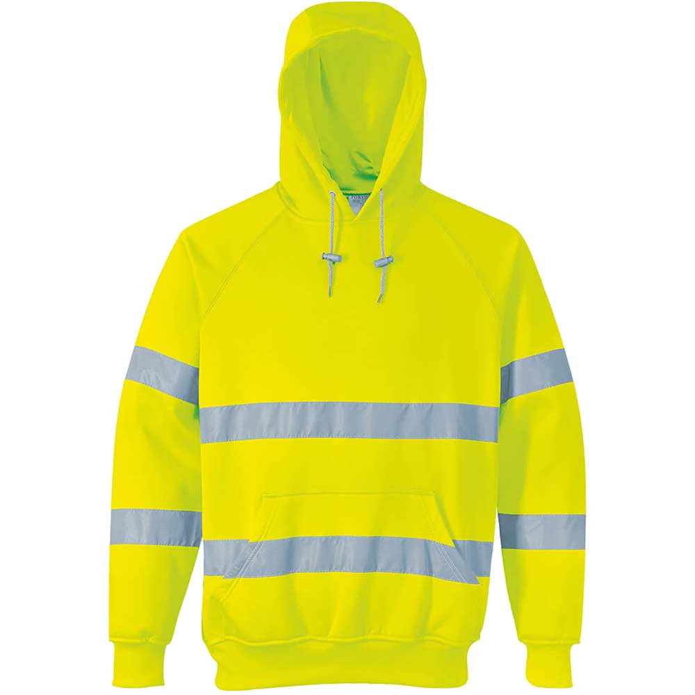 Image of Portwest Class 3 Hi Vis Hooded Sweatshirt Yellow 3XL