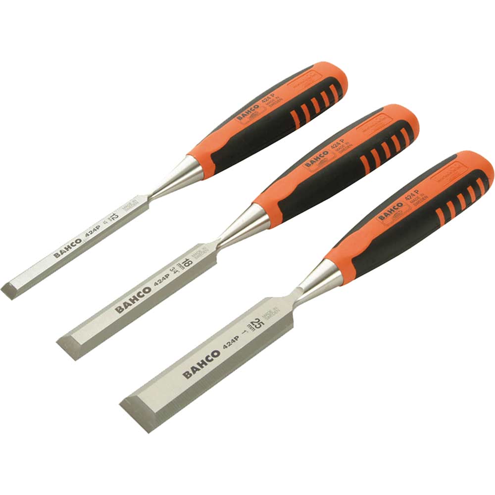 Image of Bahco 424 3 Piece Bevel Edge Wood Chisel Set