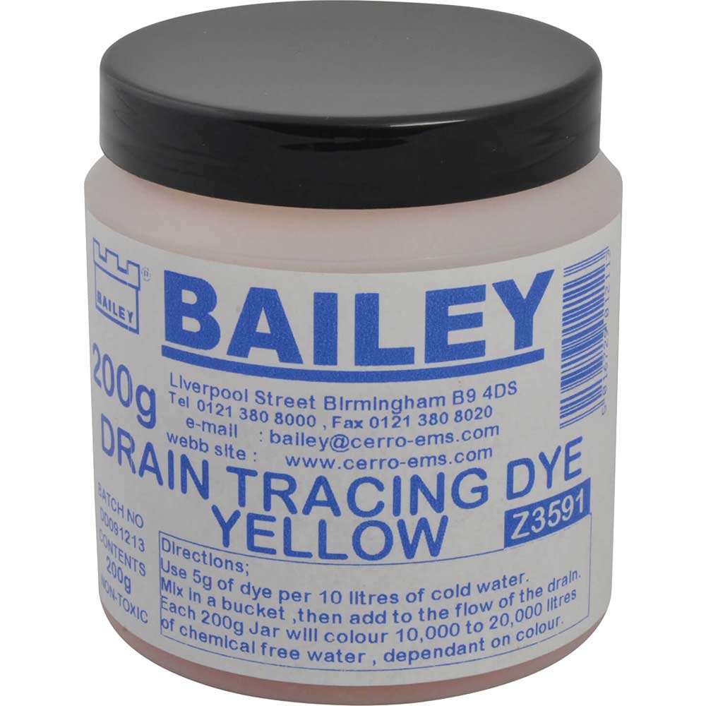 Image of Bailey Drain Tracing Dye Yellow 200g