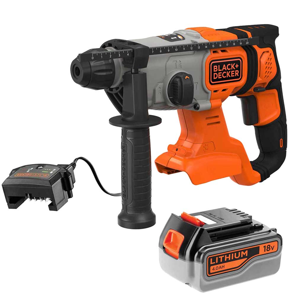 Image of Black and Decker BCD900 18v Cordless SDS Plus Hammer Drill 1 x 4ah Li-ion Charger No Case