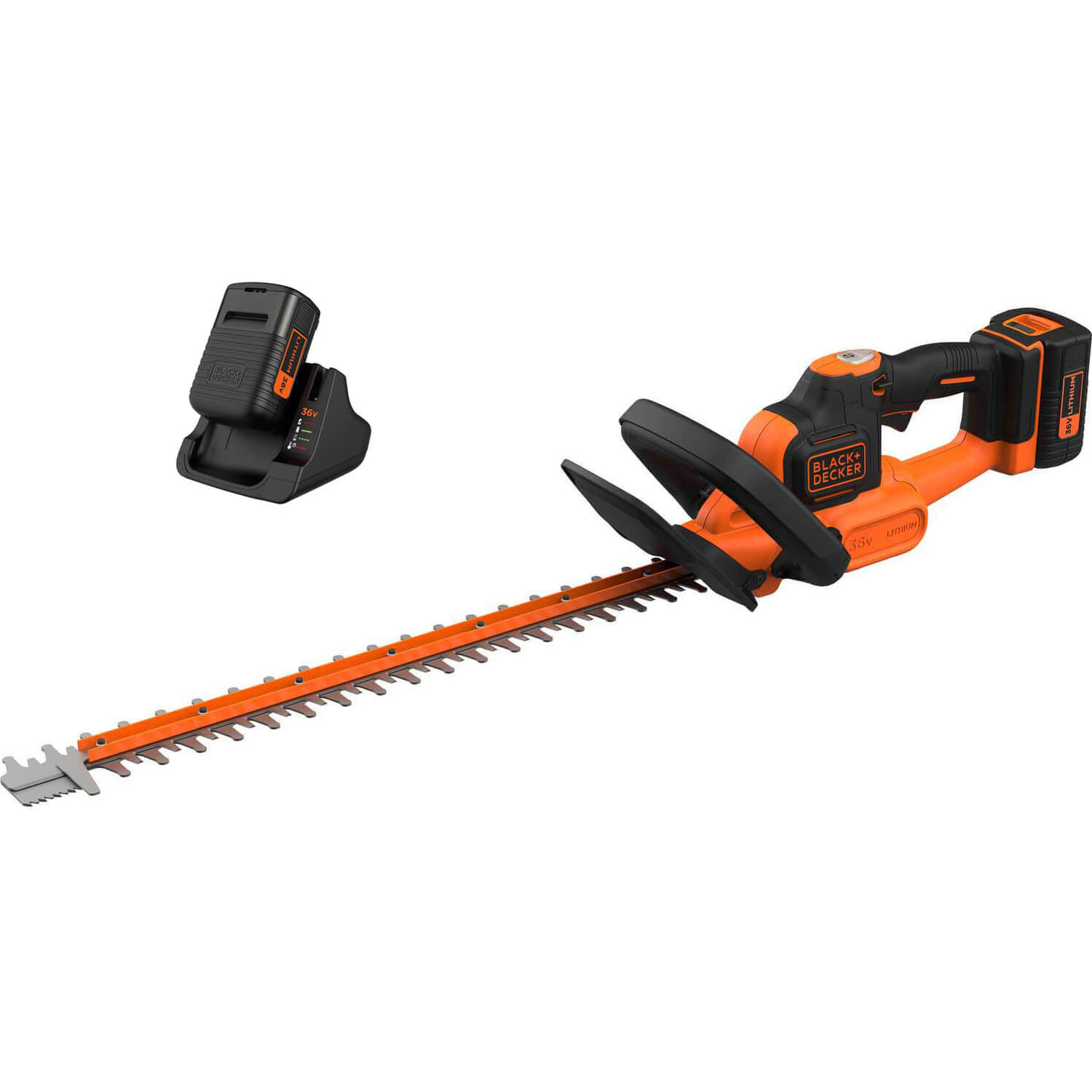 Image of Black and Decker BCHTS3620 36v Cordless Hedge Trimmer 550mm 2 x 2ah Li-ion Charger