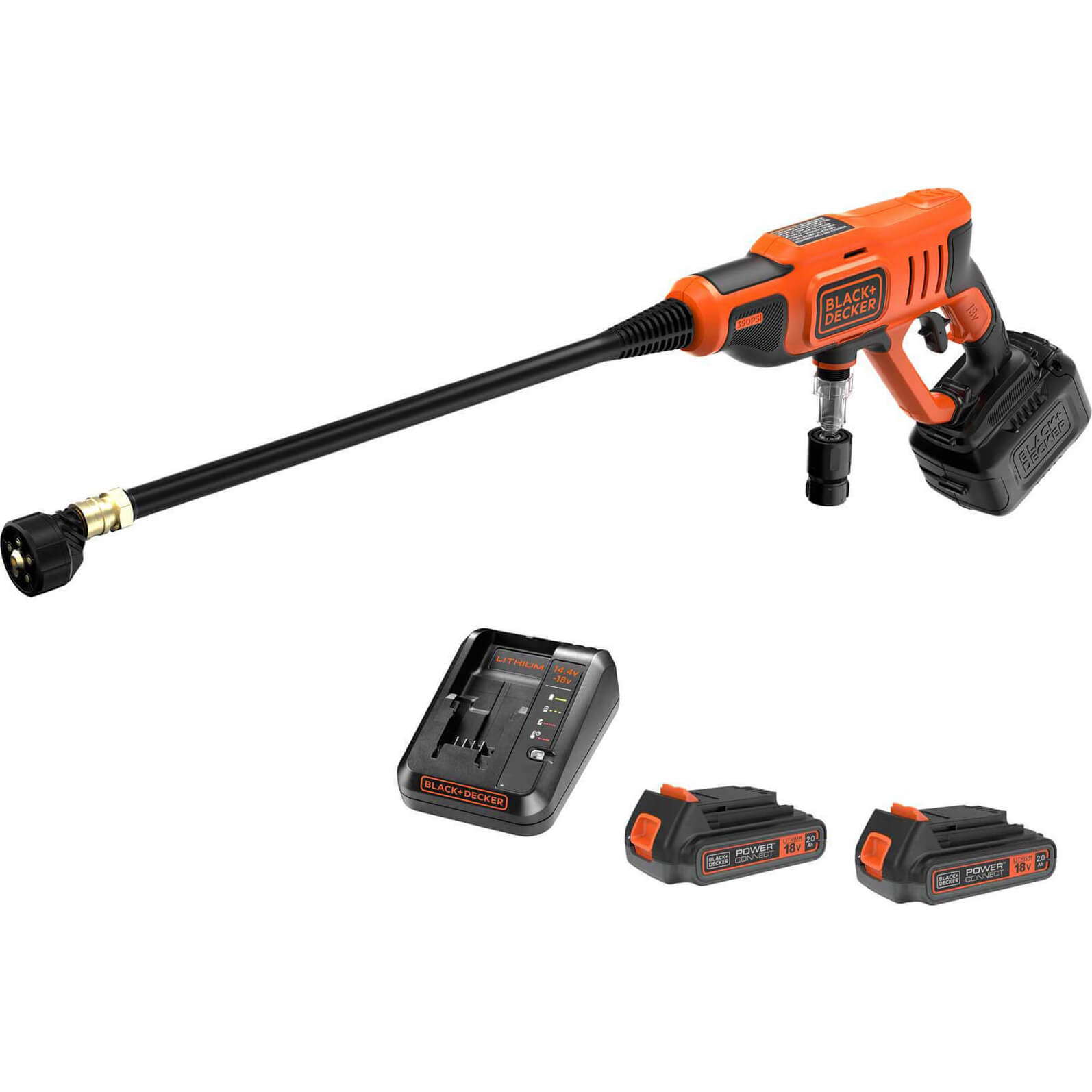 Black and Decker BCPC18 18v Cordless Pressure Washer 2 x 2ah Li-ion Charger